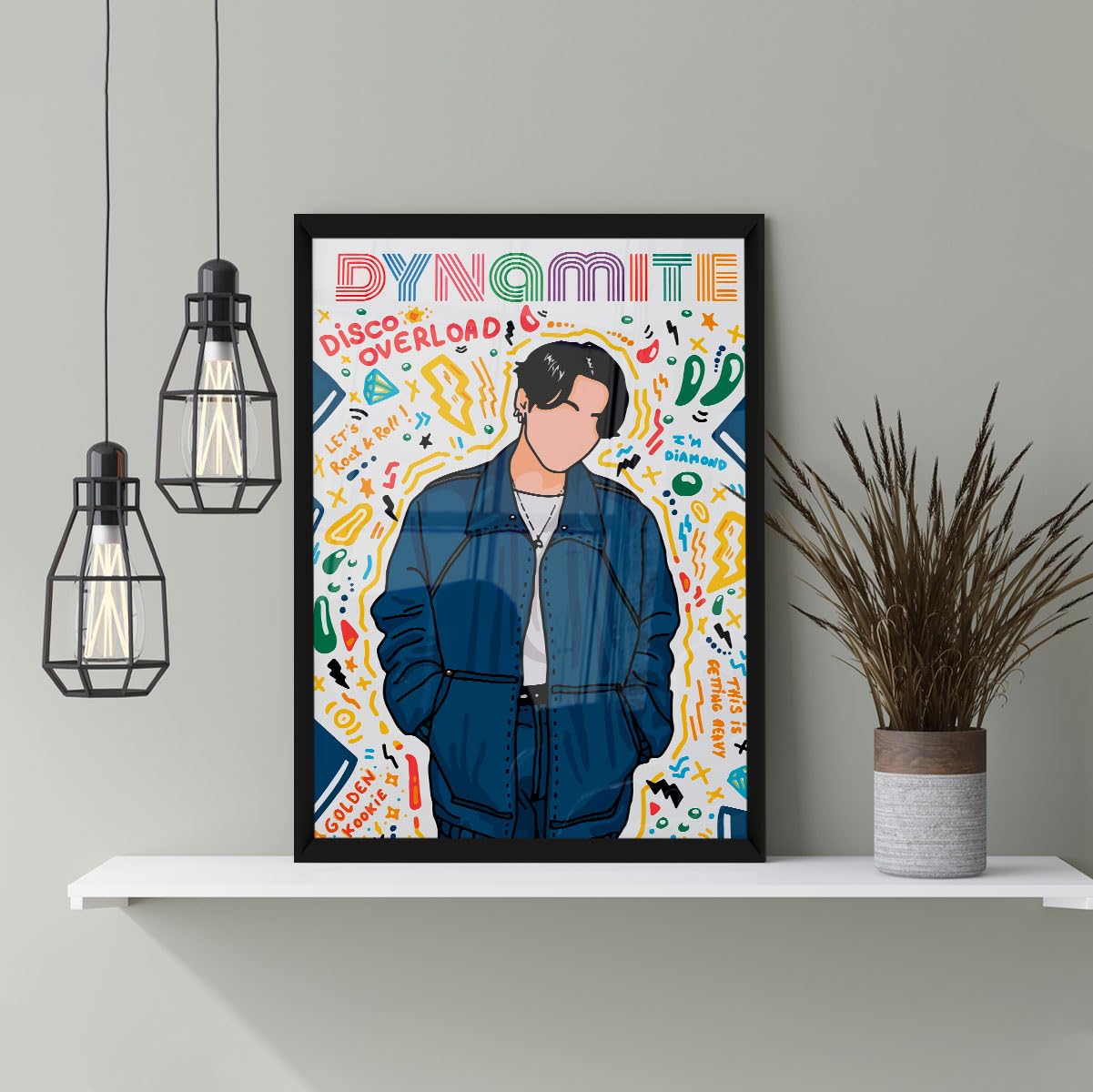 Genérico Quadro Bts Jungkook Retrô Poster A3 45x33cm Sala de Estar